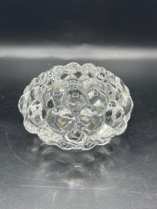 Orrefors Raspberry Crystal Candle Holder