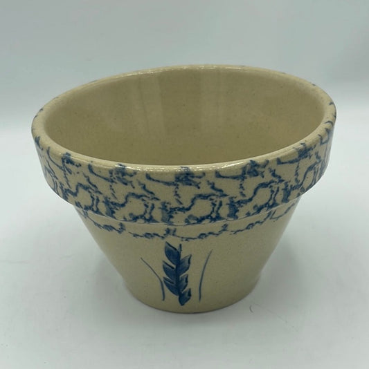 Roseville Blue Wheat Spongeware Bowl