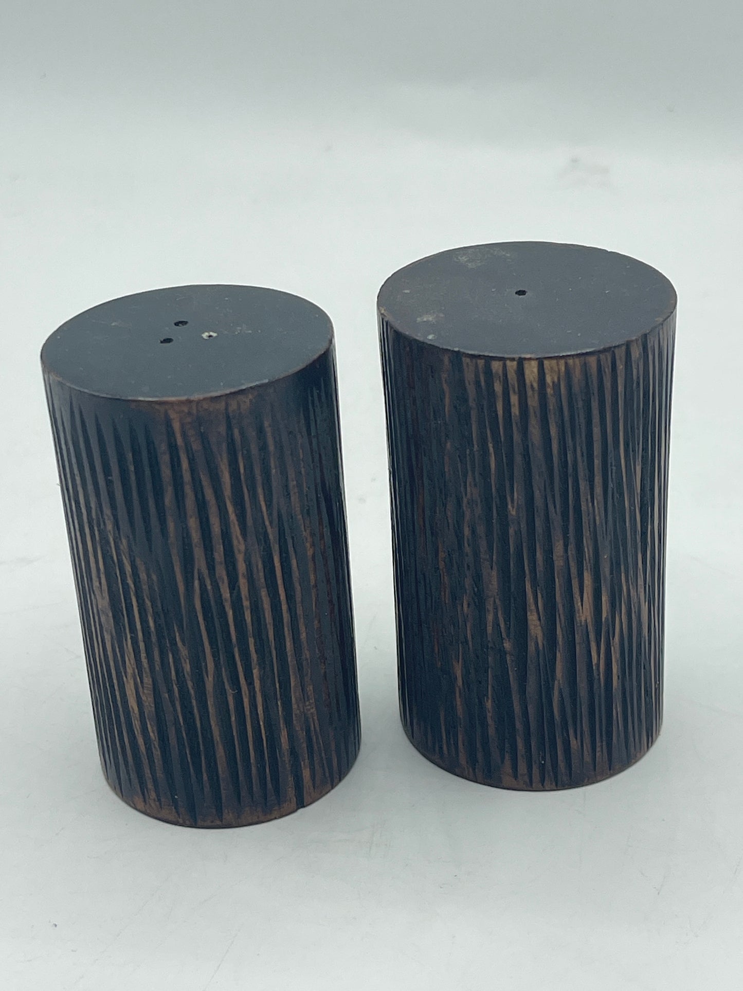 Vintage Wood Finish Salt and Pepper Shakers