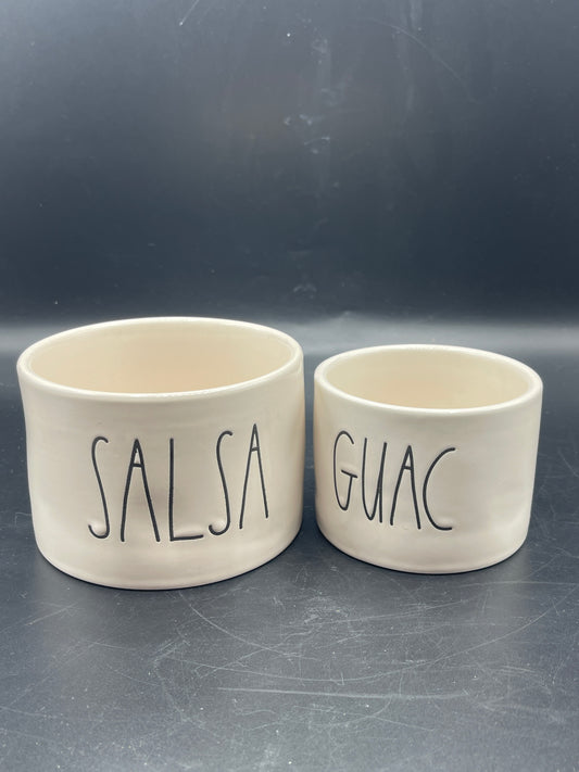 Rae Dunn “Guac" and "Salsa" Ceramic Serving Set