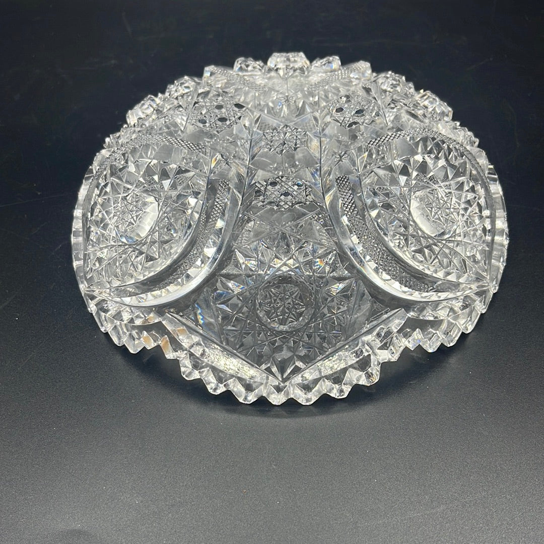 American Brilliant Crystal Trinket Dish