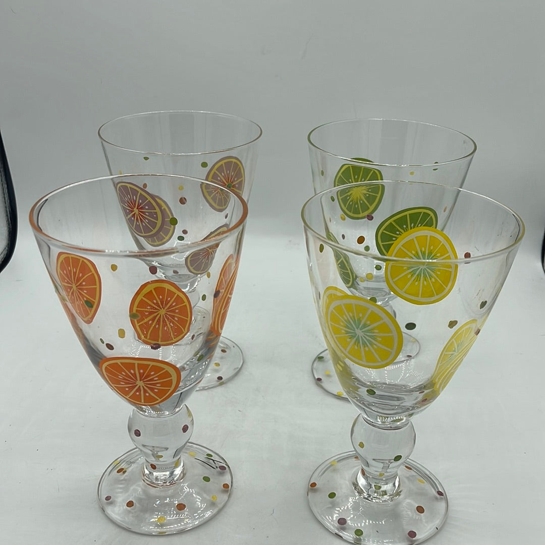 Laurie Gates Citrus Themed Drinking Glasses - Set of 4