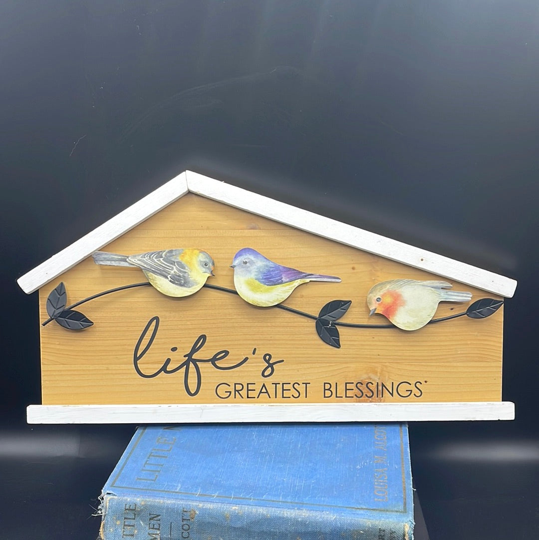 Birdie Wall Hanging "Life's Greatest Blessing"