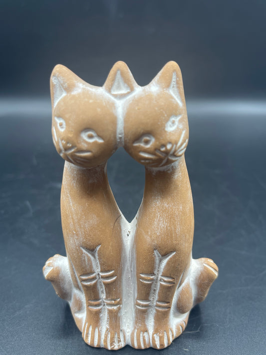 Small Terracotta Cats Figurine