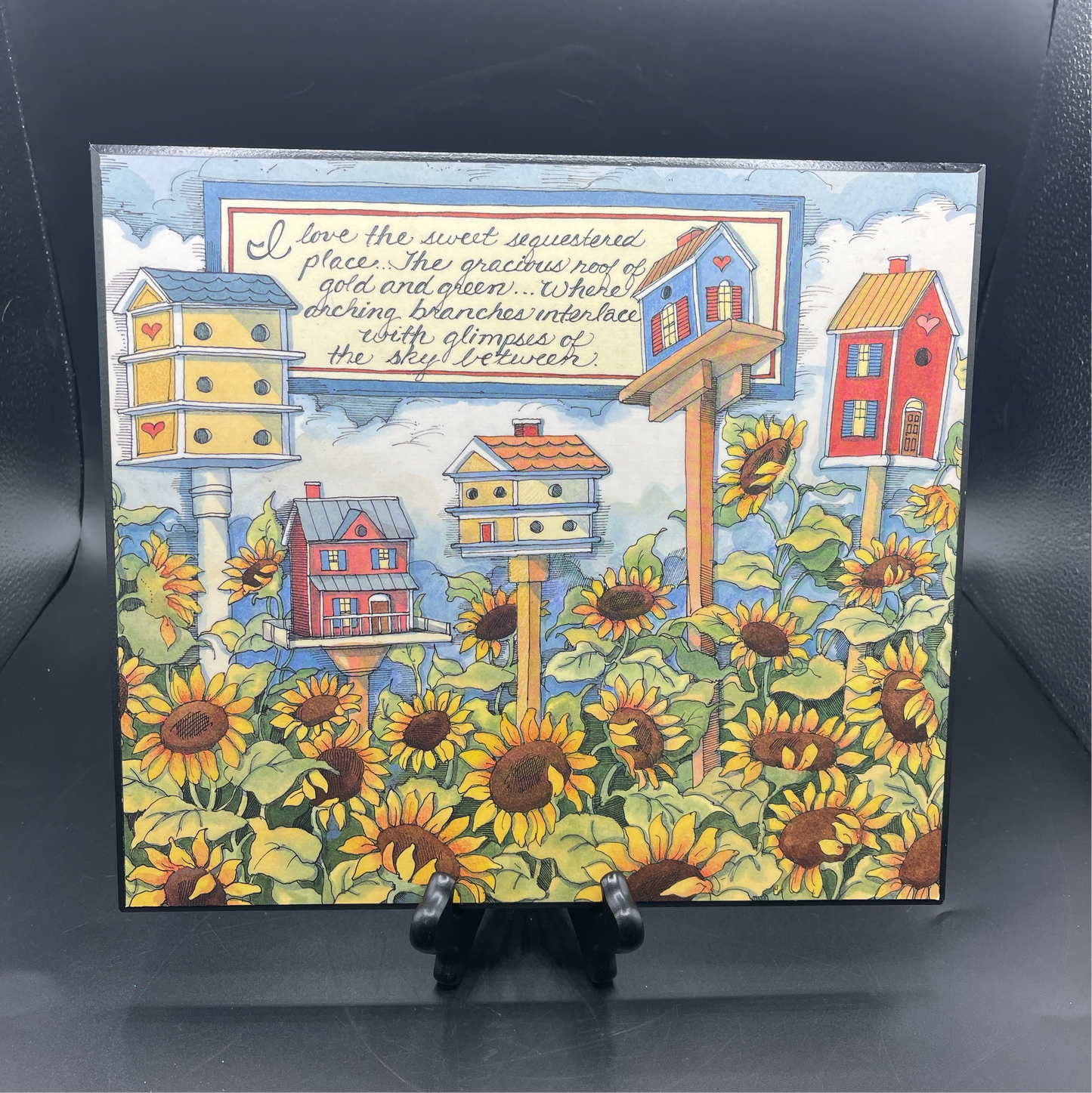 Bird House and Sunflower Wall Plaque