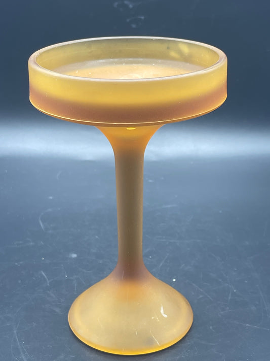 Amber Glass Pedestal Candle Base