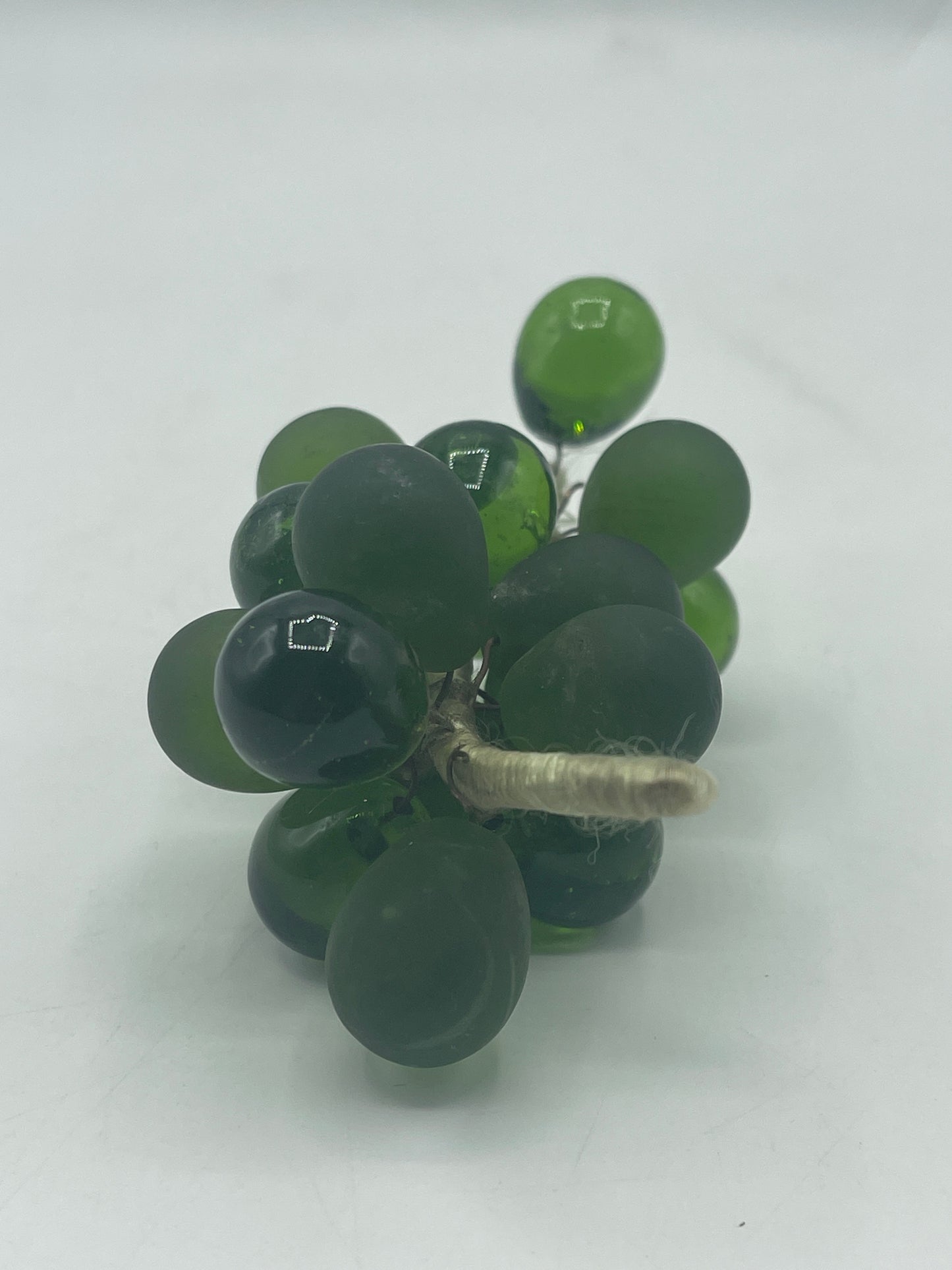 Vintage Hand Tied Murano Style Green Glass Grape Cluster