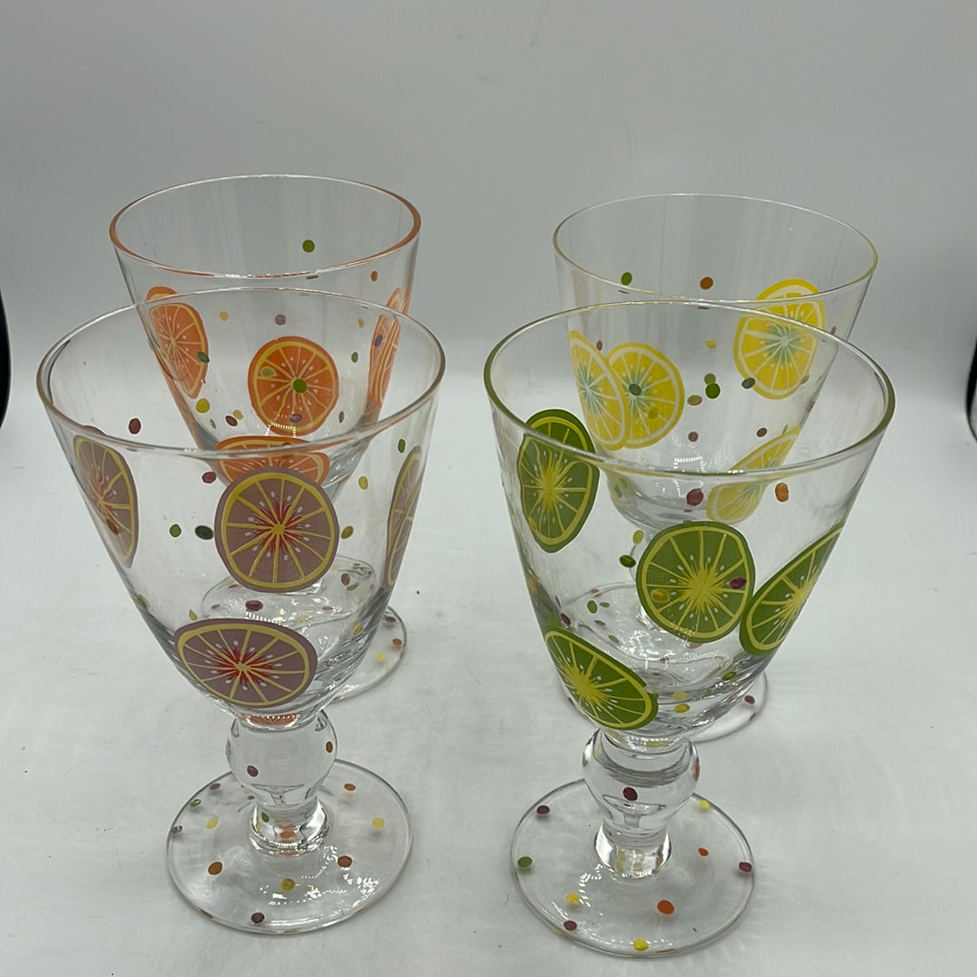 Laurie Gates Citrus Themed Drinking Glasses - Set of 4