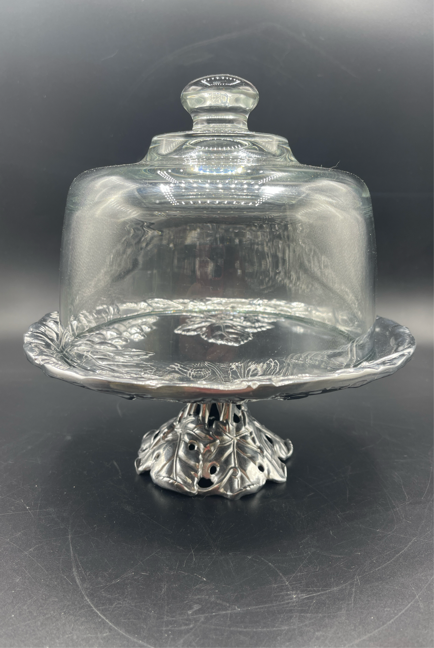 Arthur Court Pedestal Stand with Glass Cloche