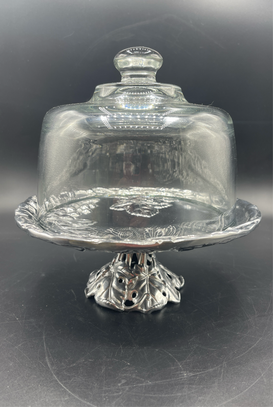 Arthur Court Pedestal Stand with Glass Cloche