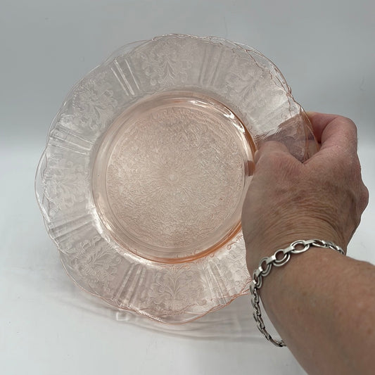 Pink Depression Glass Plates - Set of 4