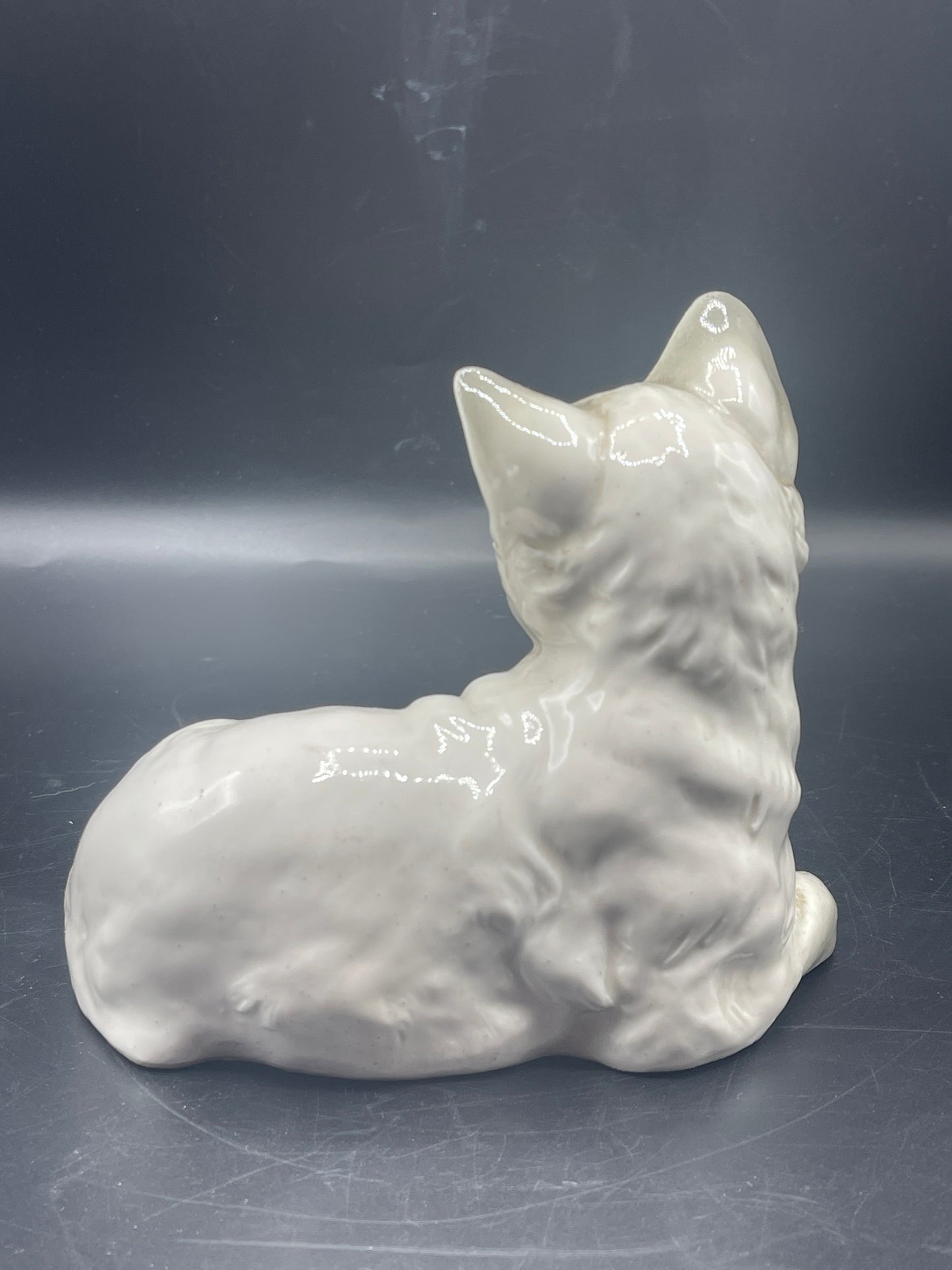 Vintage Japanese Porcelain Reclining Cat Figurine