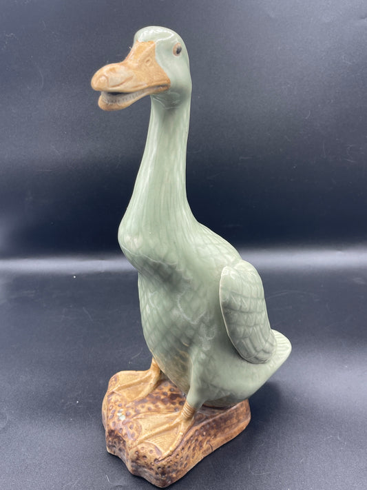 Large Green Celadon Glazed Asian Duck