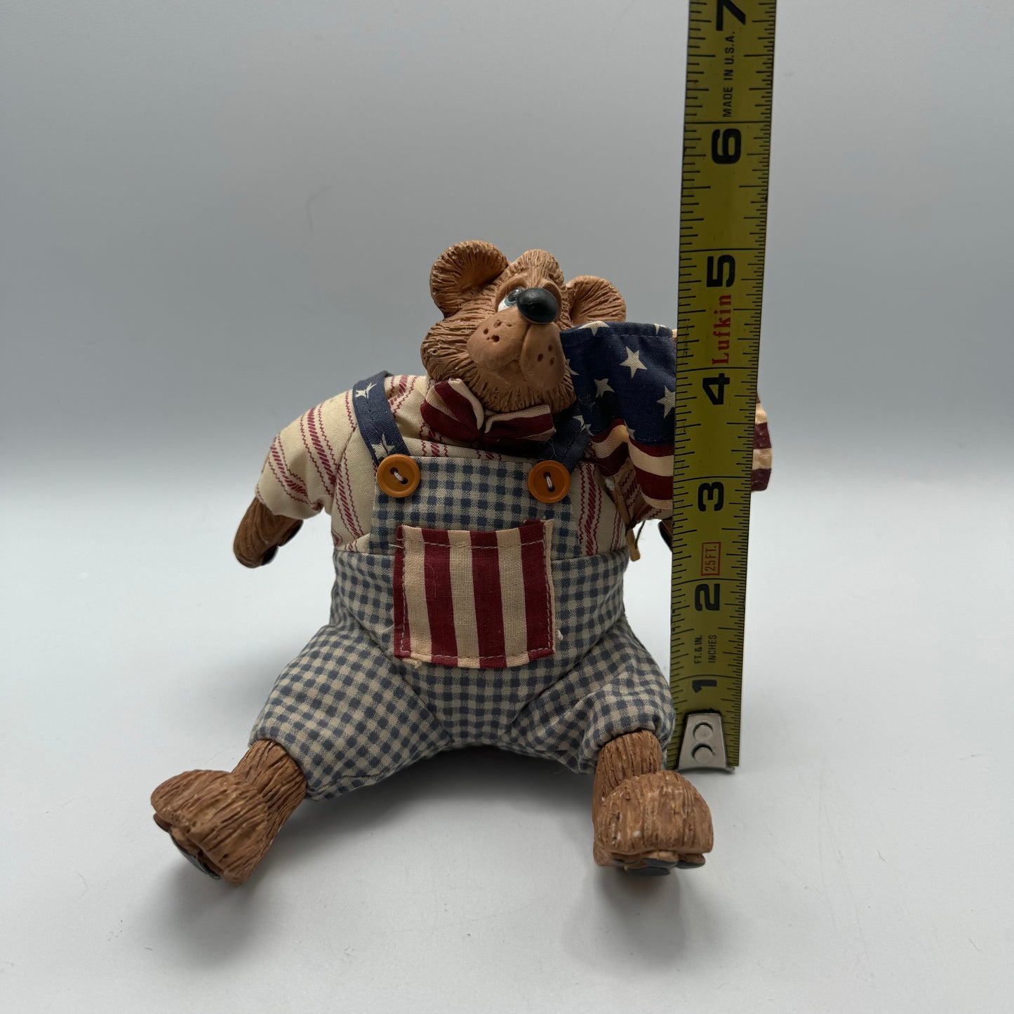 Russ Berrie Patriotic Bear Shelf Sitter Plush