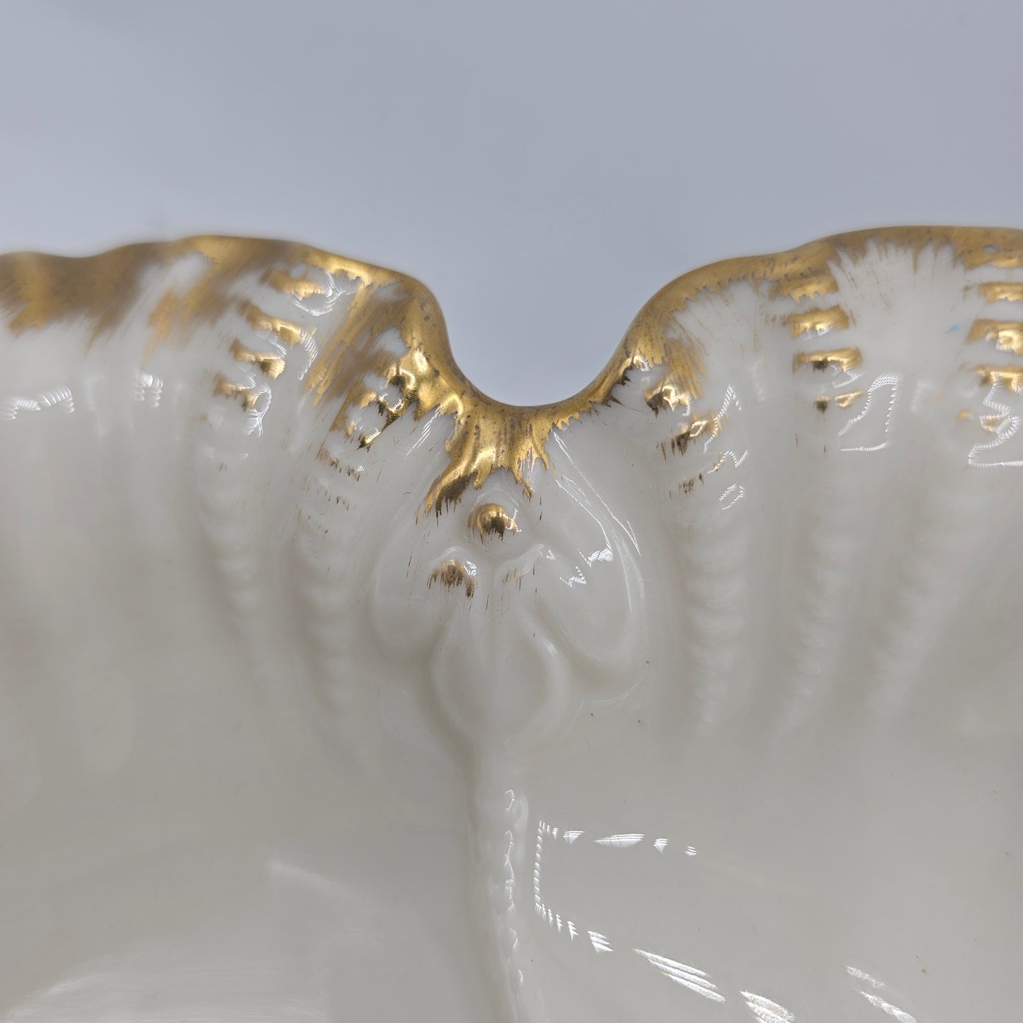 Vintage Lenox Oyster Plate. Ivory Porcelain with 24 Carat Gold Gilding