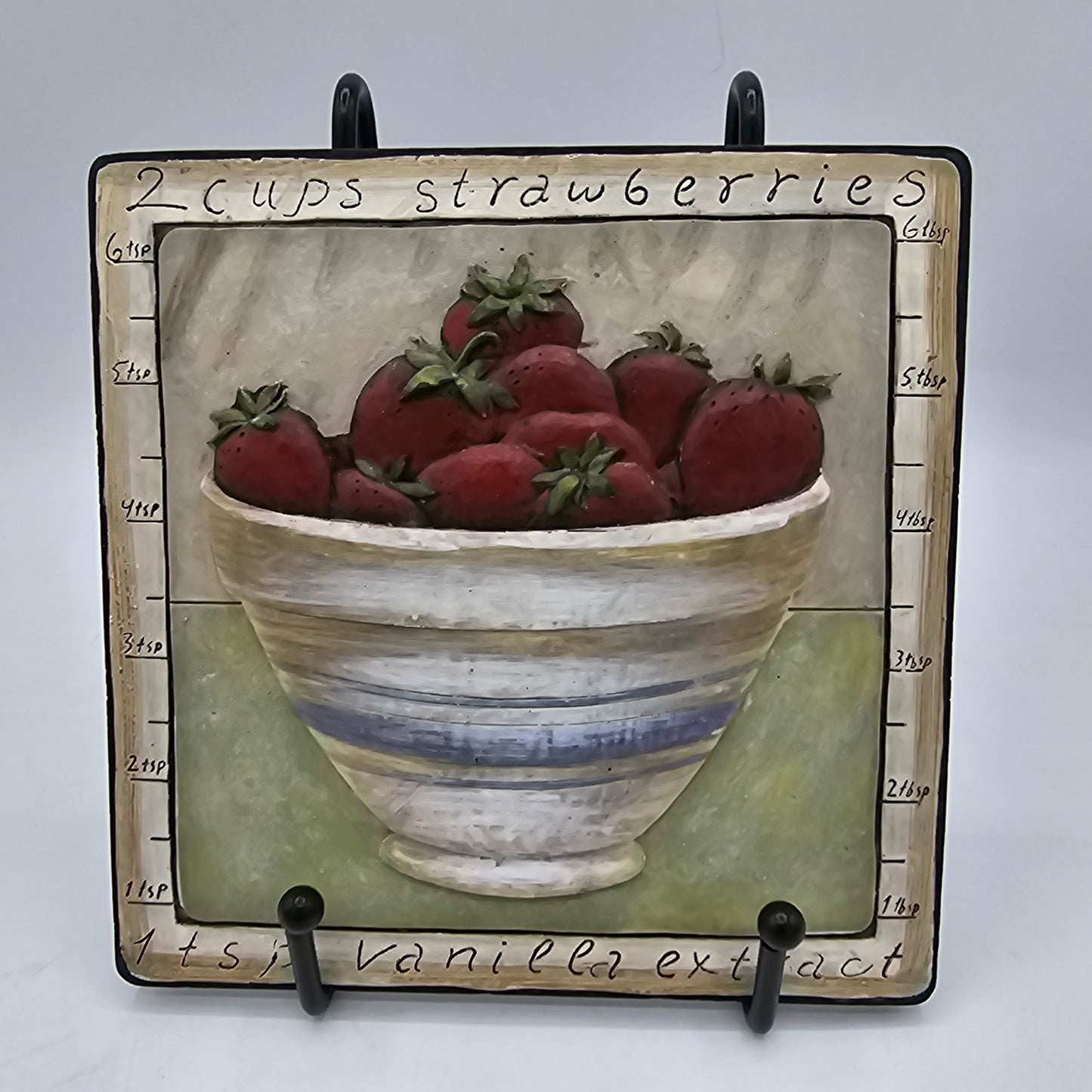 Strawberry Plaque with Hook for Wall Hanging