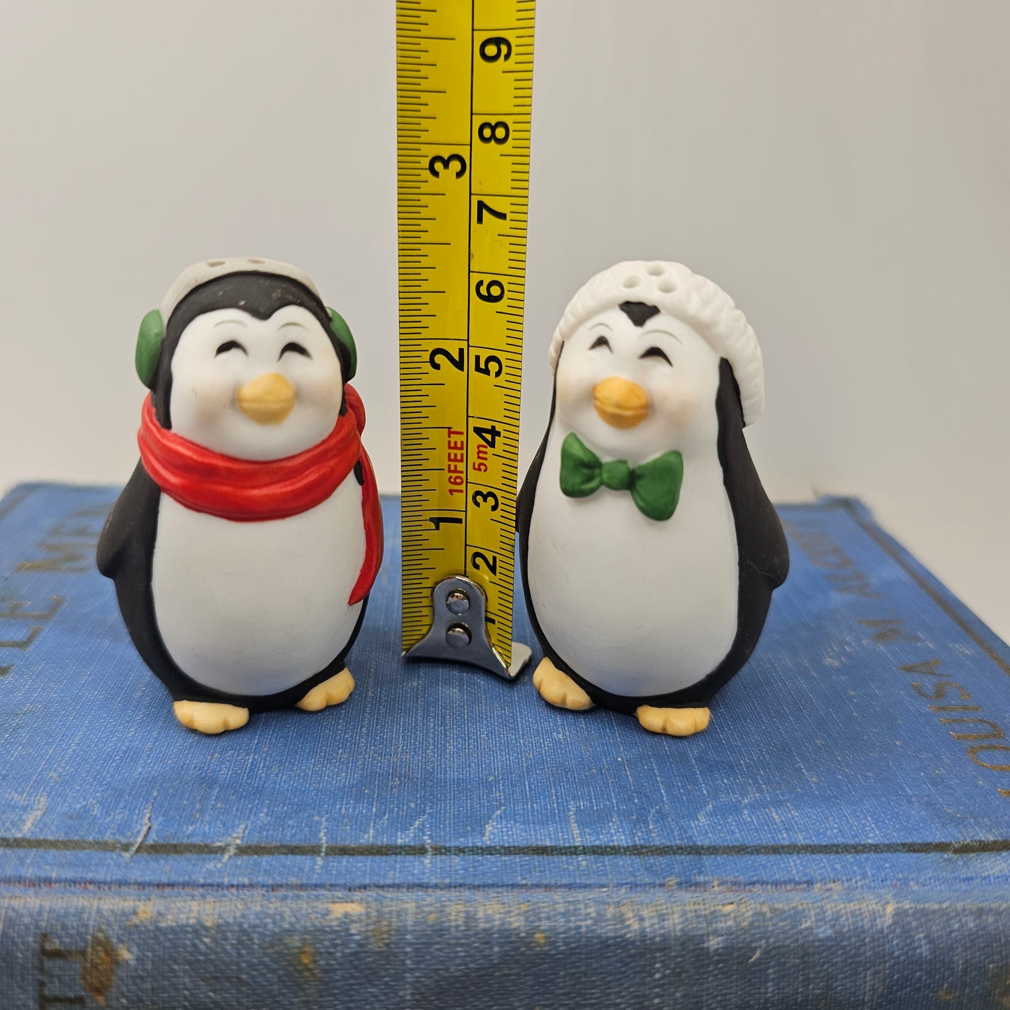 Christmas Penguin Salt and Pepper Shakers Ceramic