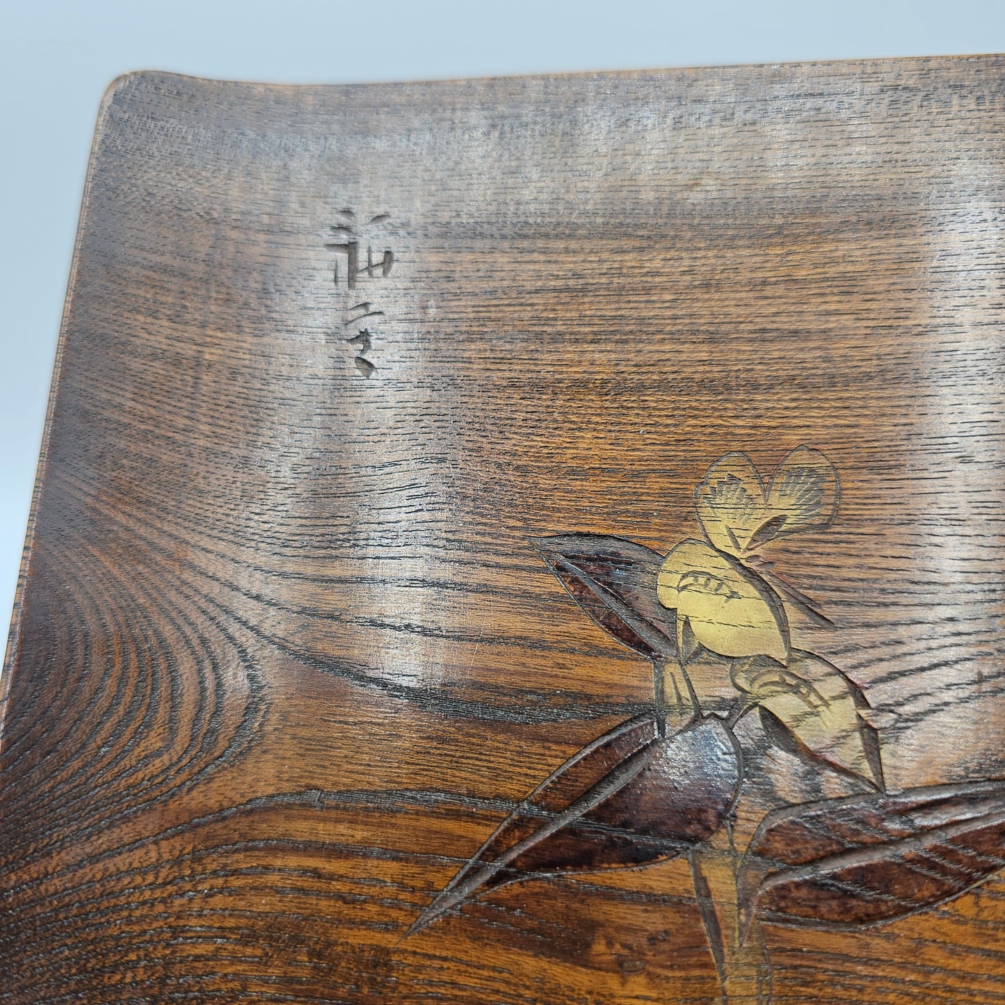 Vintage Bird of Paradise Wooden Tray