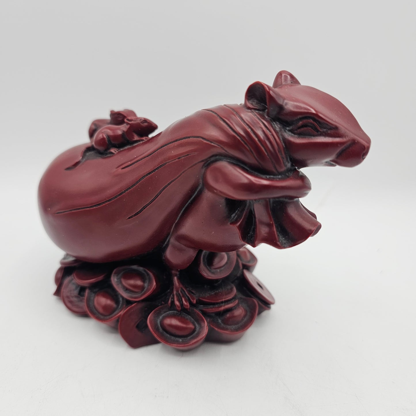 Vintage Feng Shui Chinese Zodiac Calendar Rat of Prosperity Figurine Wealth