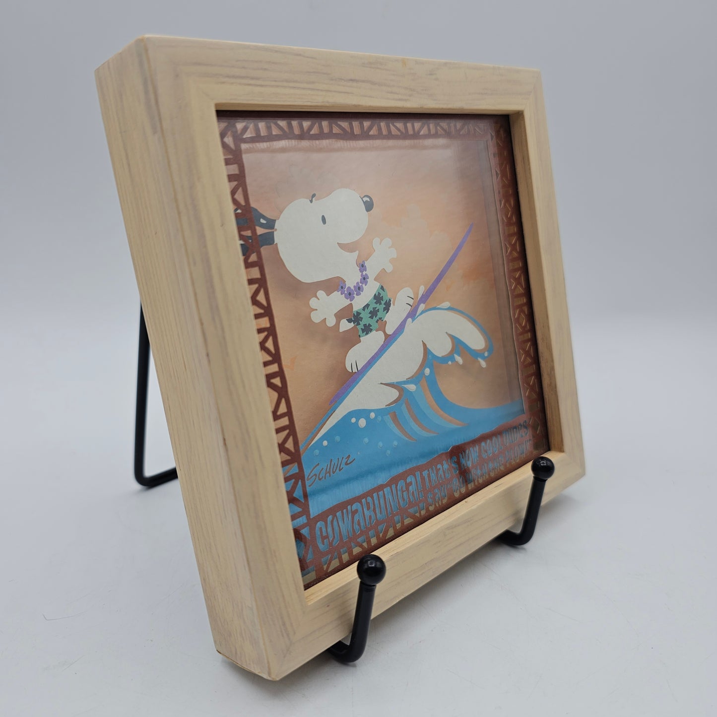 Surfing Snoopy Shadow Box Art. Cowabunga Dudes!