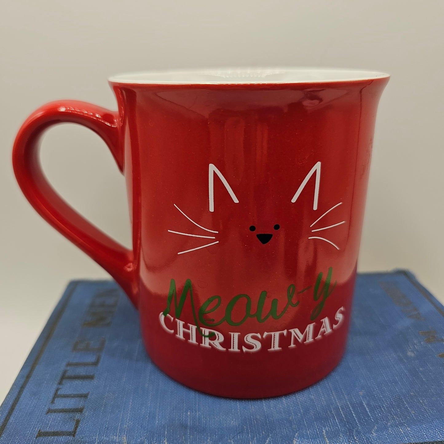 Red "Meowy Christmas" Cat Coffee Mug