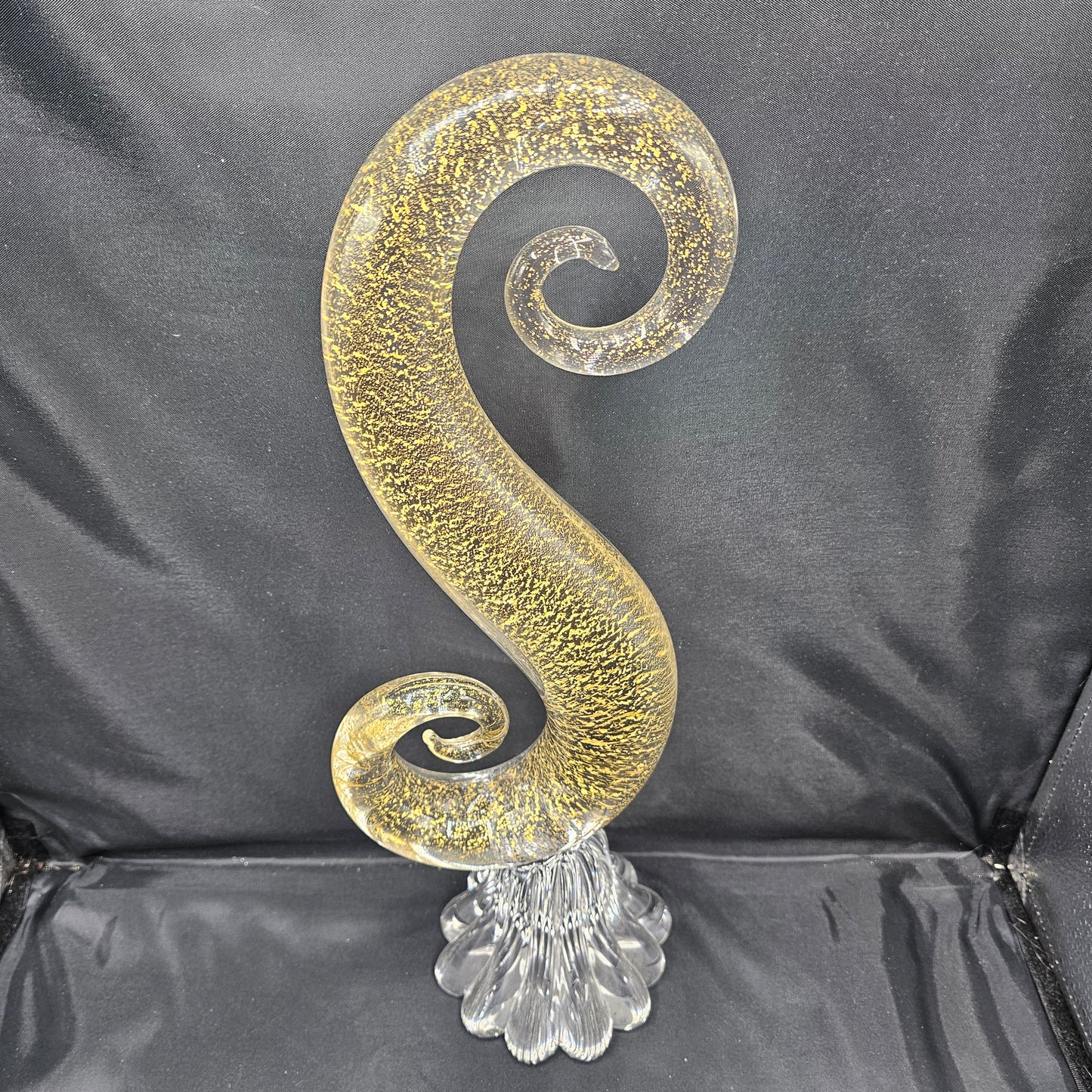 Art Glass Sculpture "S" with Gold Leaf