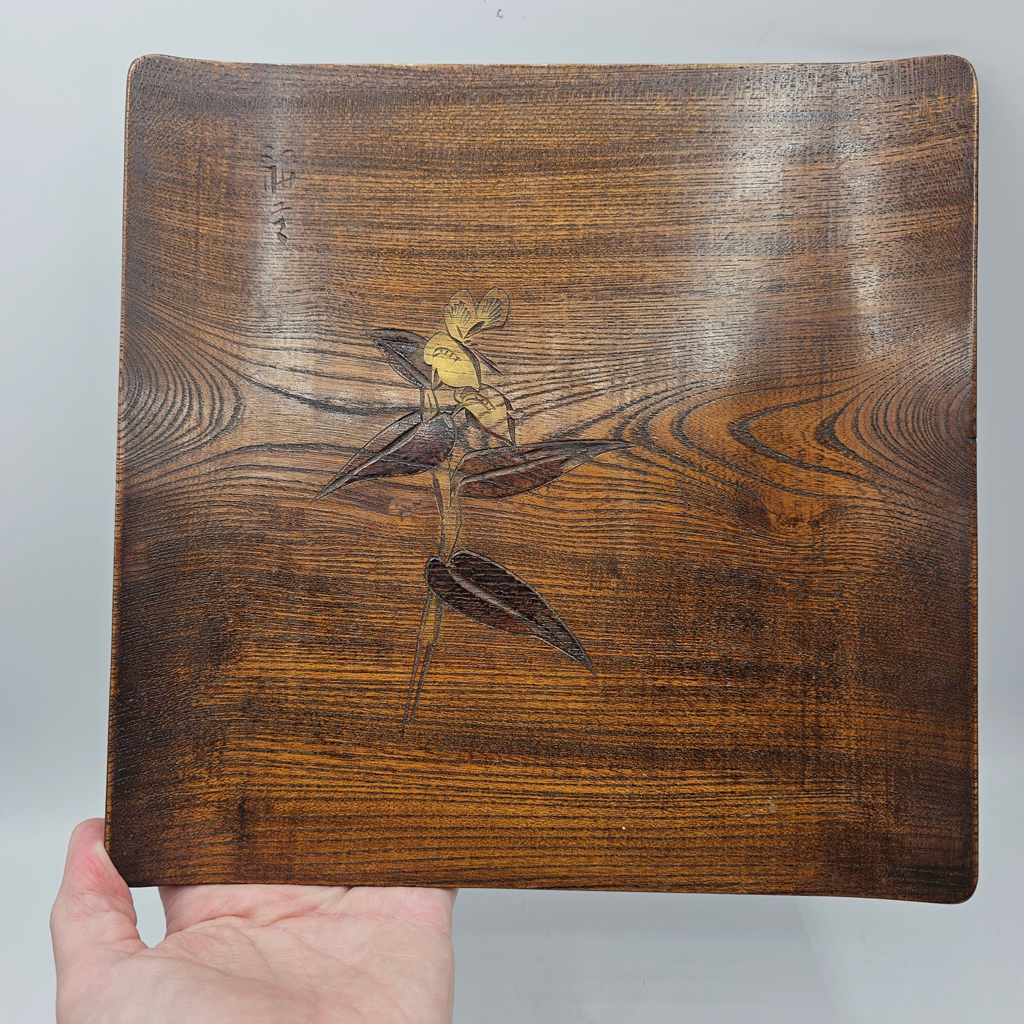 Vintage Bird of Paradise Wooden Tray