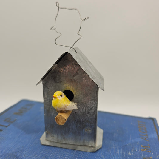 Mini Metal Birdhouse Ornament