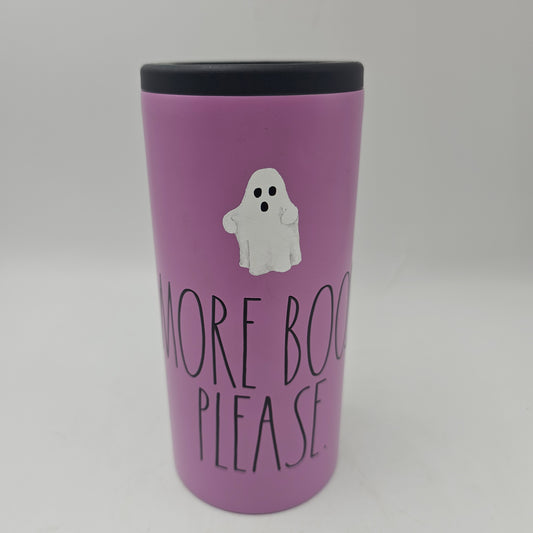 Rae Dunn Ghost "More Boos Please" Slim Can Insulator