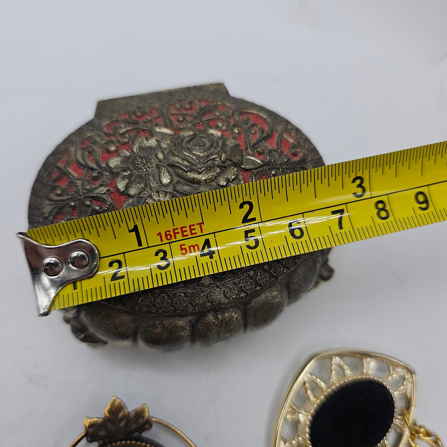 Oval Trinket Box with Fashion Brooches