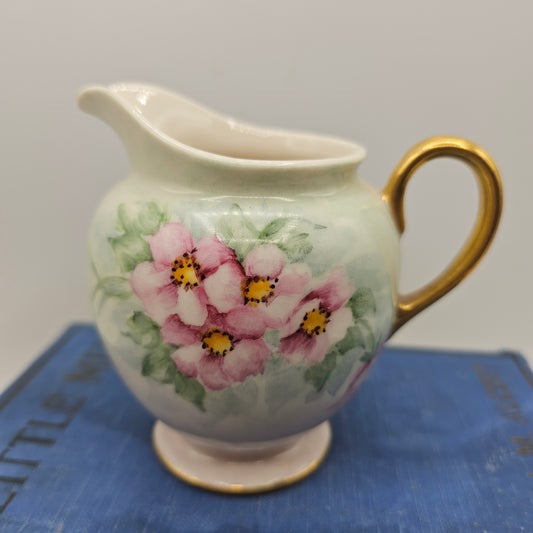 Vintage Hand Painted Floral Porcelain Creamer