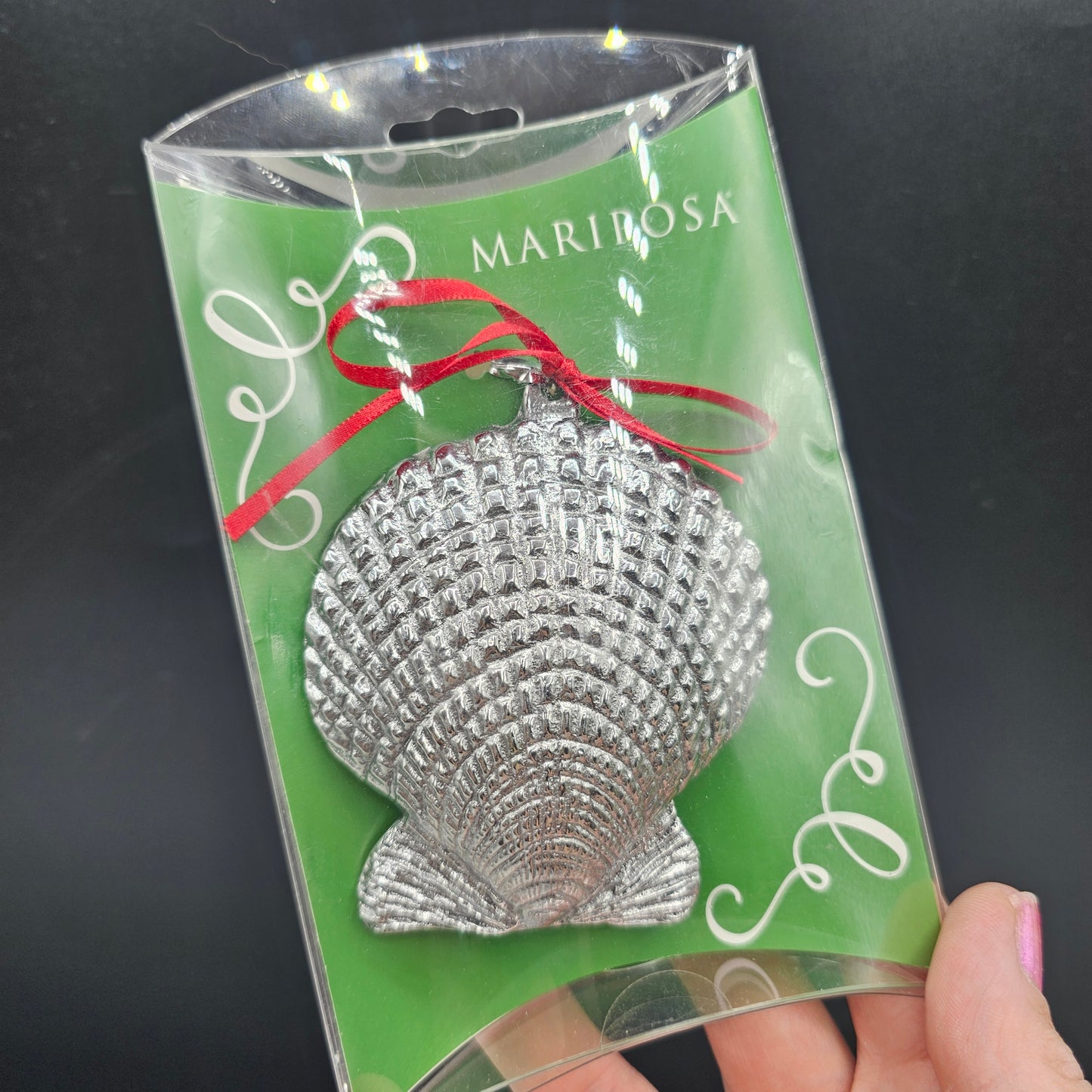 Mariposa Scallop Shell Recycled Metal Ornament