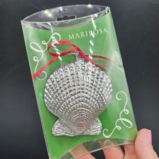 Mariposa Scallop Shell Recycled Metal Ornament