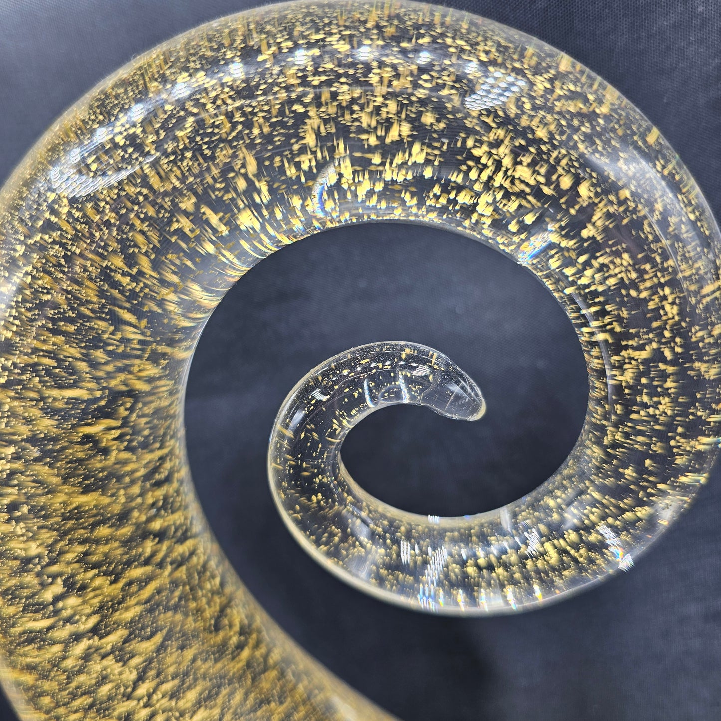 Art Glass Sculpture "S" with Gold Leaf