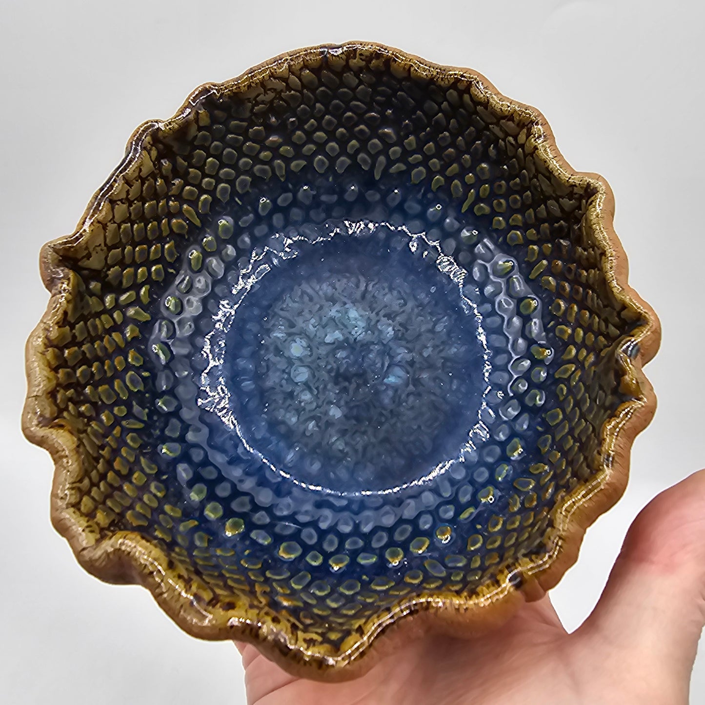 Art Pottery "Snake Skin" Textured Glazed Bowl